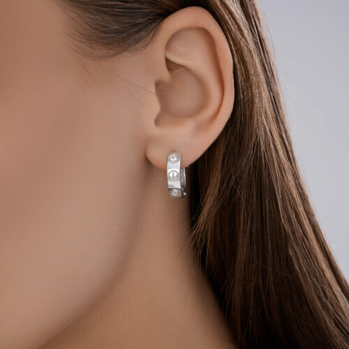 Серьги из серебра с фианитами из серебро — вид 3