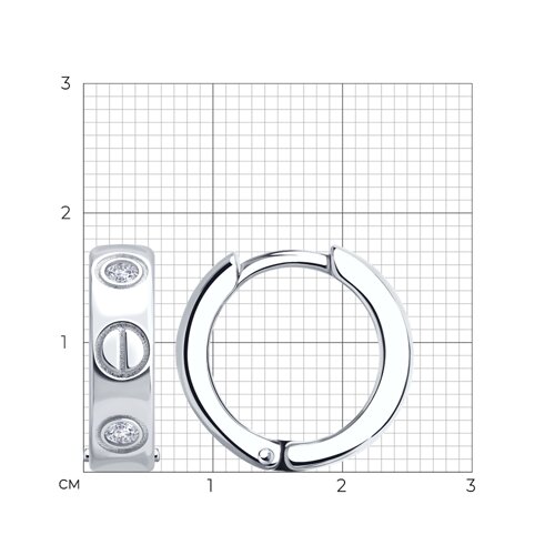 Серьги из серебра с фианитами из серебро — вид 5