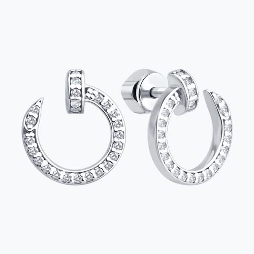 Серьги из серебра с фианитами из серебро — вид 2