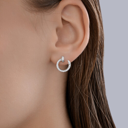 Серьги из серебра с фианитами из серебро — вид 3