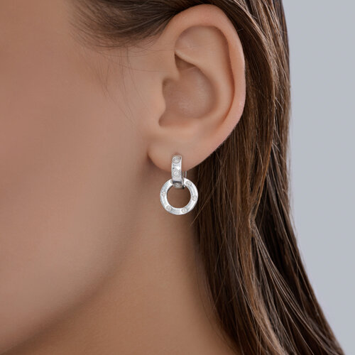 Серьги из серебра с фианитами из серебро — вид 3