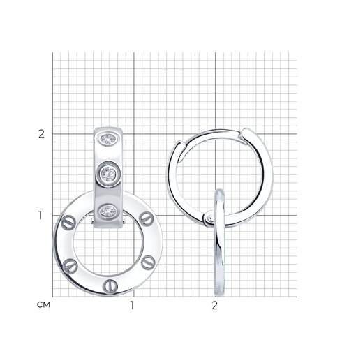 Серьги из серебра с фианитами из серебро — вид 5