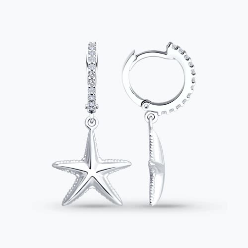 Серьги из серебра с фианитами - видео на модели