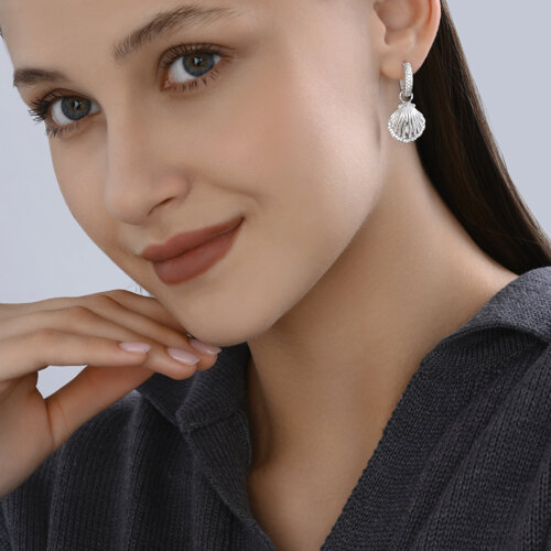 Серьги из серебра с фианитами из серебро — вид 4