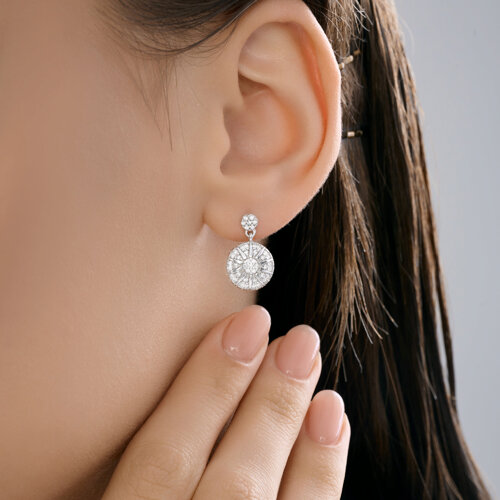 Серьги из серебра с фианитами из серебро — вид 3