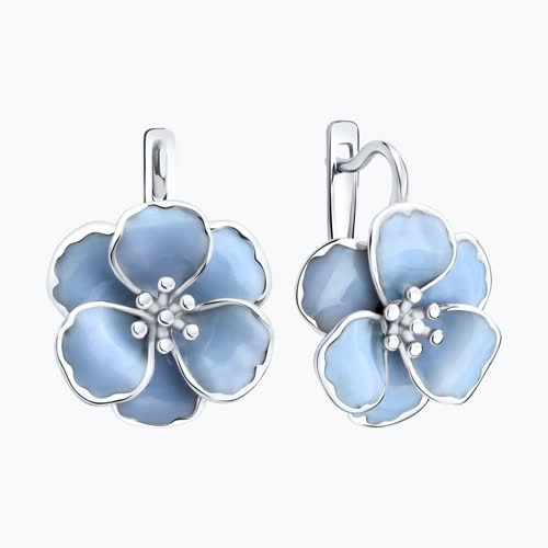 Серьги из серебра с эмалью из серебро — вид 2