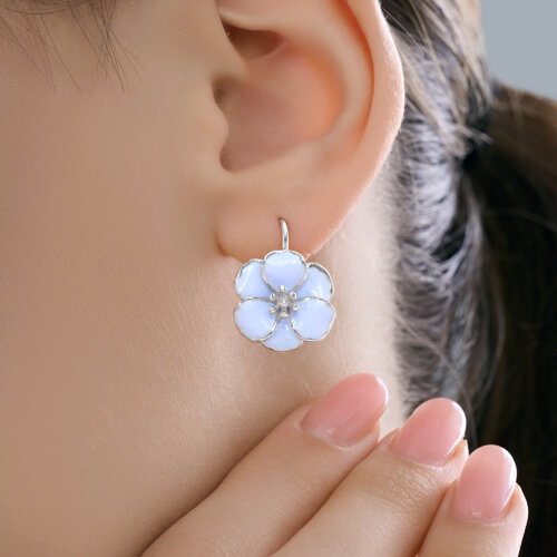 Серьги из серебра с эмалью из серебро — вид 3