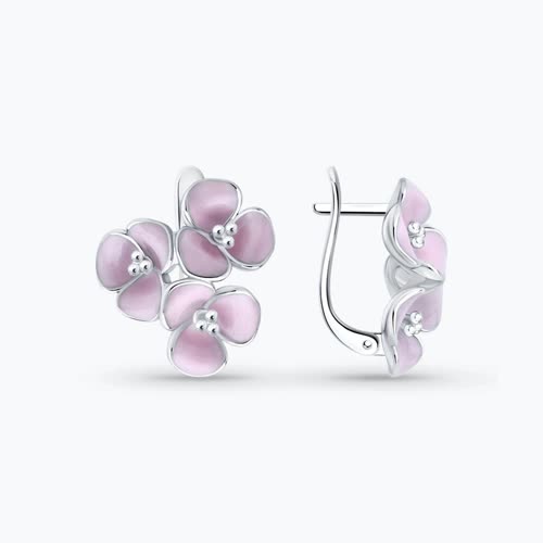 Серьги из серебра с эмалью - видео на модели