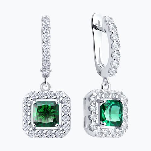 Серьги из серебра с фианитами из серебро — вид 2