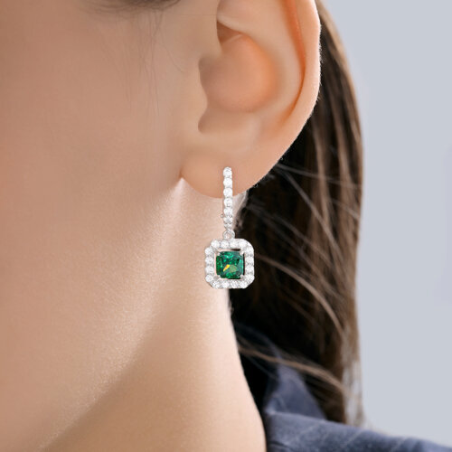 Серьги из серебра с фианитами из серебро — вид 3