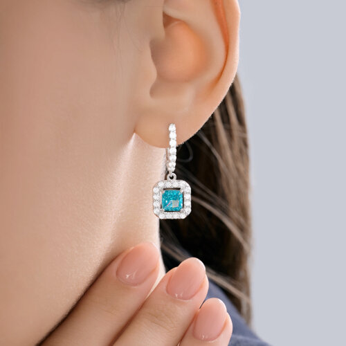 Серьги из серебра с фианитами из серебро — вид 3