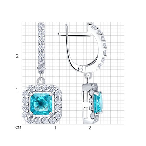 Серьги из серебра с фианитами из серебро — вид 5