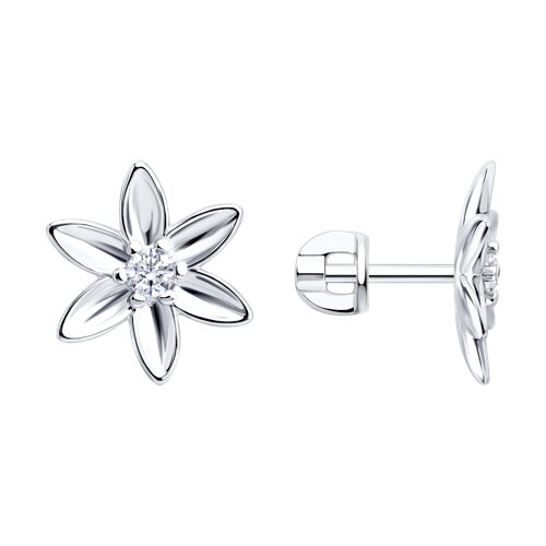 Серьги из серебра с фианитами - видео на модели