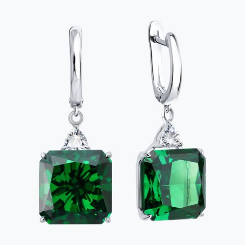 Серьги из серебра с фианитами из серебро — вид 2