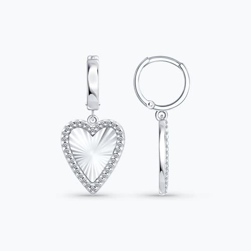 Серьги из серебра с фианитами - видео на модели