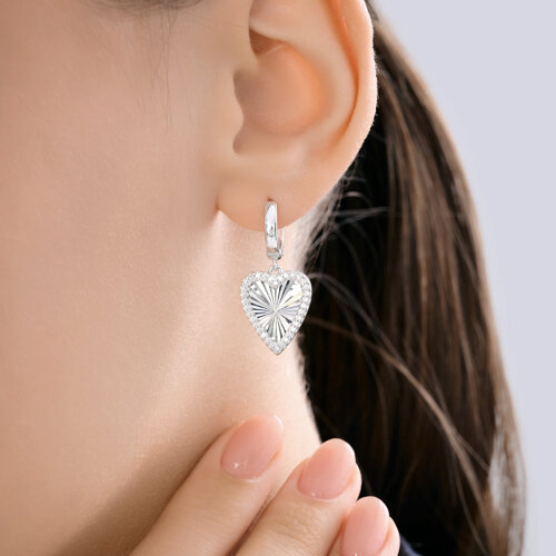 Серьги из серебра с фианитами из серебро — вид 3