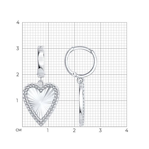 Серьги из серебра с фианитами из серебро — вид 5