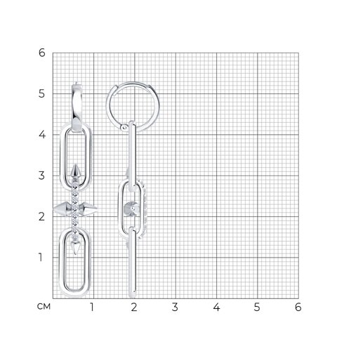 Серьги из серебра с фианитами из серебро — вид 5