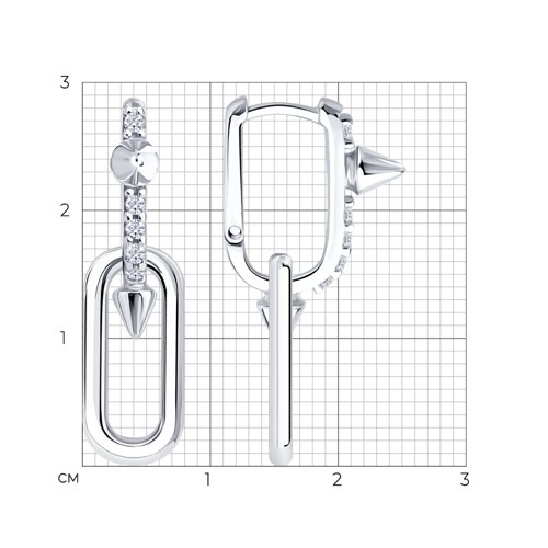 Серьги из серебра с фианитами из серебро — вид 5