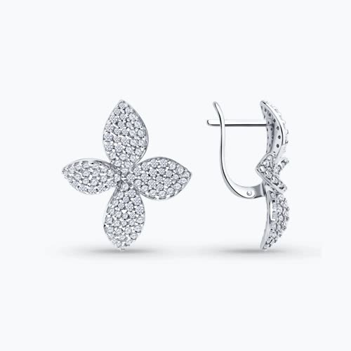 Серьги из серебра с фианитами - видео на модели