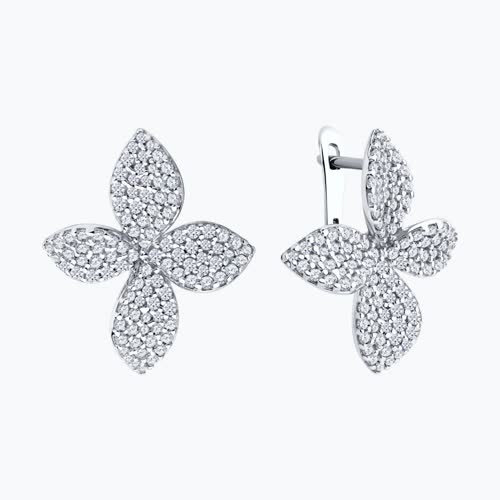 Серьги из серебра с фианитами из серебро — вид 2