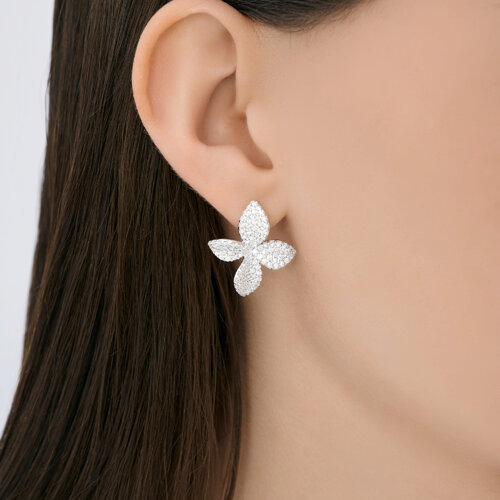 Серьги из серебра с фианитами из серебро — вид 3