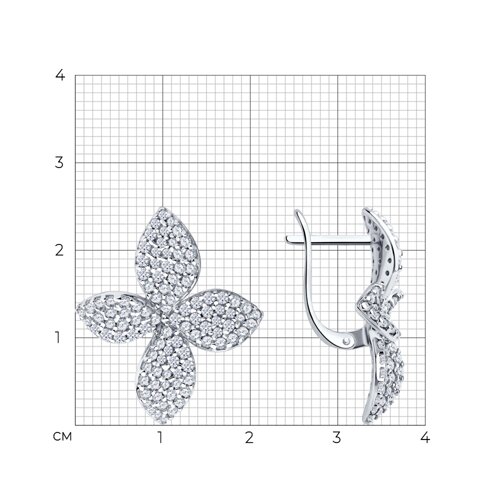 Серьги из серебра с фианитами из серебро — вид 5