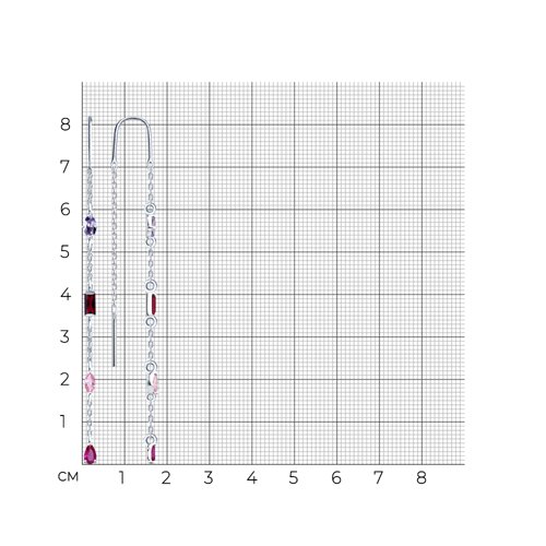 Серьги из серебра с корундами и фианитами из серебро — вид 5