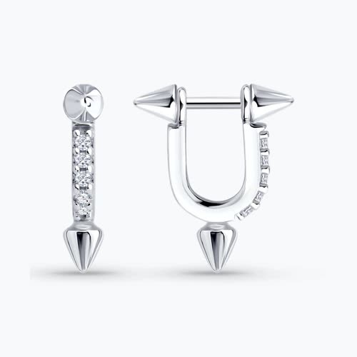 Серьги из серебра с фианитами из серебро