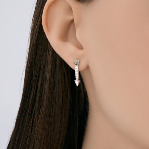 Серьги из серебра с фианитами из серебро — вид 3