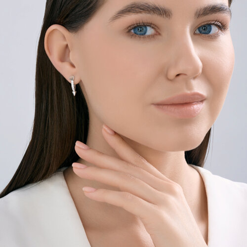 Серьги из серебра с фианитами из серебро — вид 4