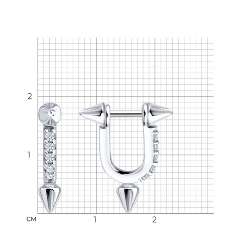Серьги из серебра с фианитами из серебро — вид 5