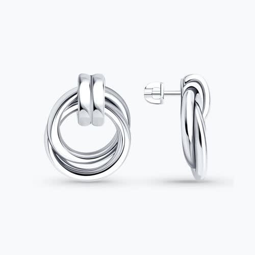 Серьги из серебра - видео на модели