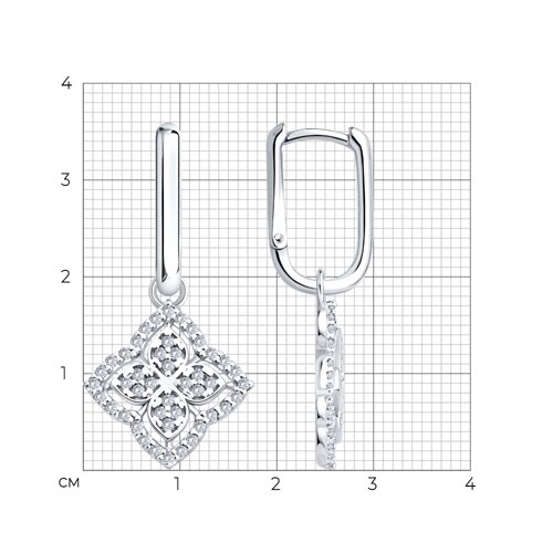 Серьги из серебра с фианитами из серебро — вид 5