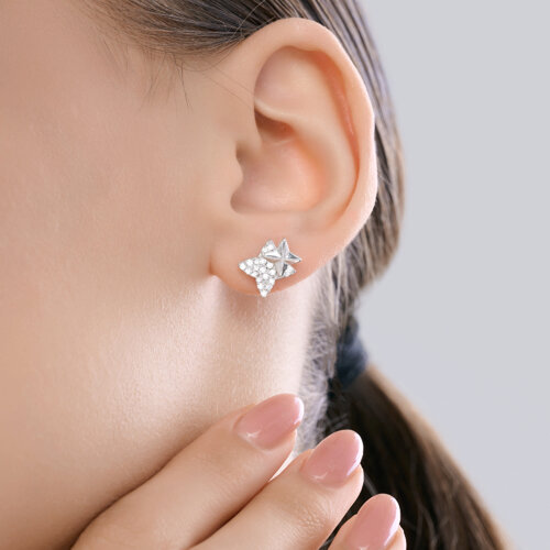 Серьги из серебра с фианитами из серебро — вид 3