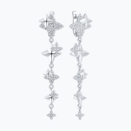 Серьги из серебра с фианитами из серебро — вид 2