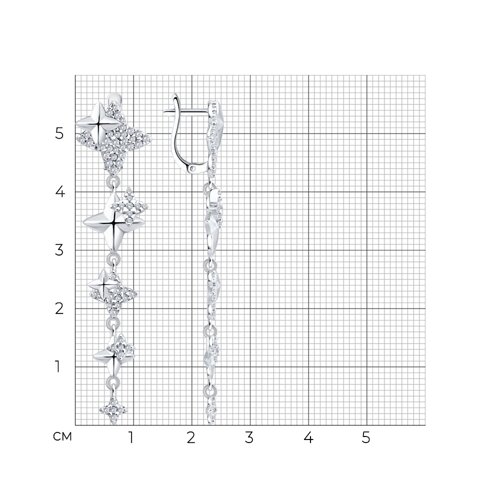 Серьги из серебра с фианитами из серебро — вид 5