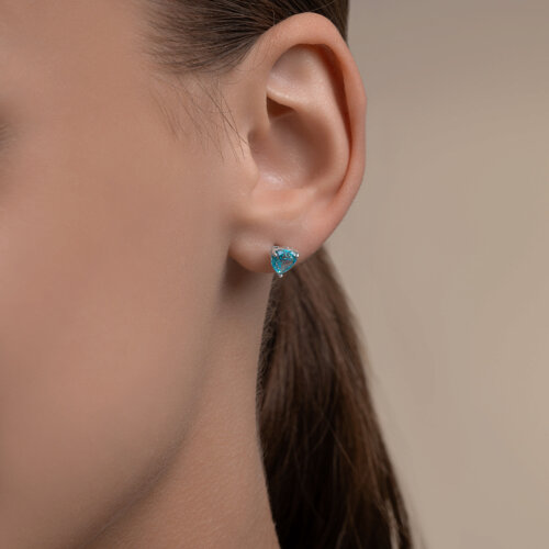 Серьги из серебра с фианитами из серебро — вид 3