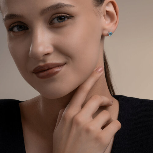 Серьги из серебра с фианитами из серебро — вид 4