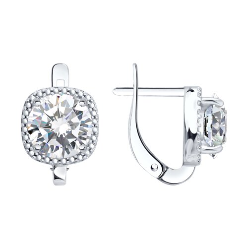 Серьги из серебра с фианитами - видео на модели