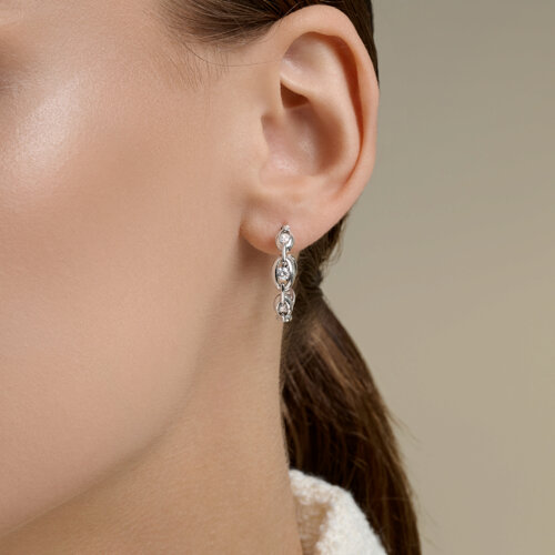 Серьги из серебра с фианитами из серебро — вид 3