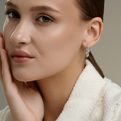 Серьги из серебра с фианитами из серебро — вид 4