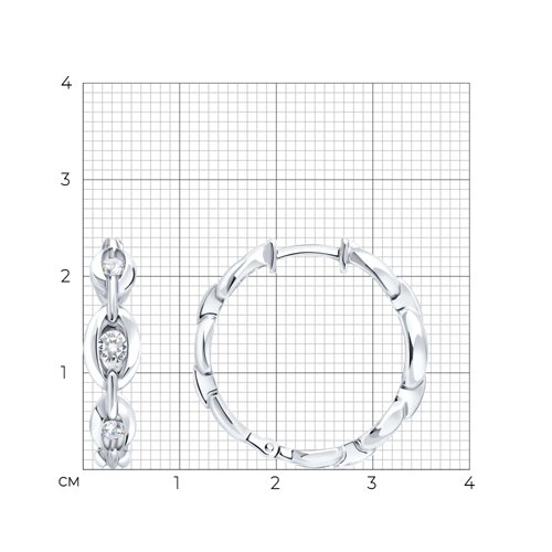Серьги из серебра с фианитами из серебро — вид 5