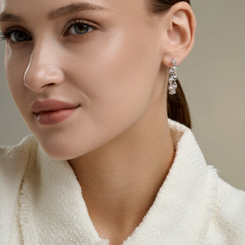 Серьги из серебра с фианитами из серебро — вид 4