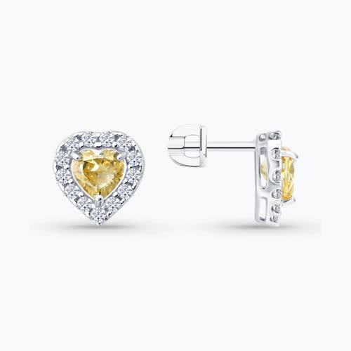 Серьги из серебра с фианитами - видео на модели