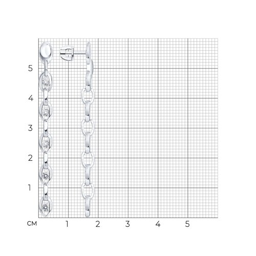 Серьги из серебра с фианитами из серебро — вид 5