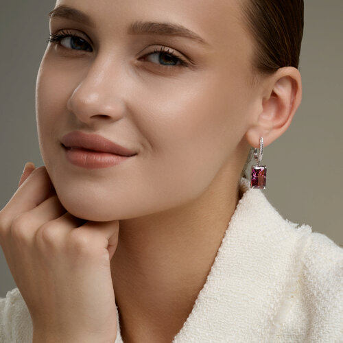 Серьги из серебра с фианитами из серебро — вид 4