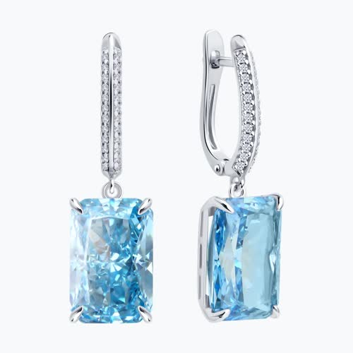 Серьги из серебра с фианитами из серебро — вид 2