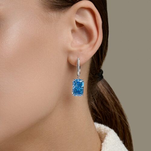 Серьги из серебра с фианитами из серебро — вид 3