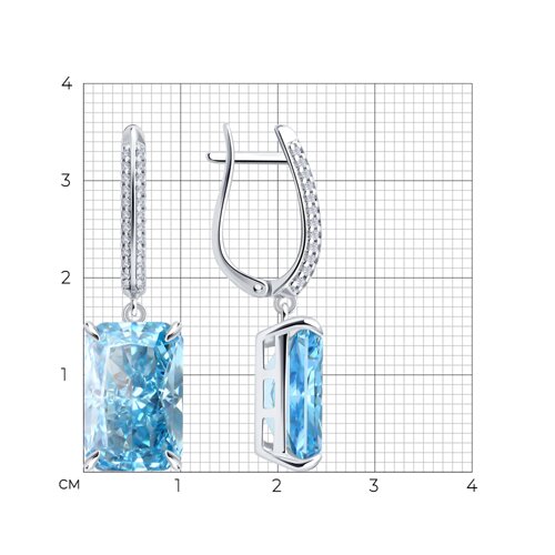 Серьги из серебра с фианитами из серебро — вид 5